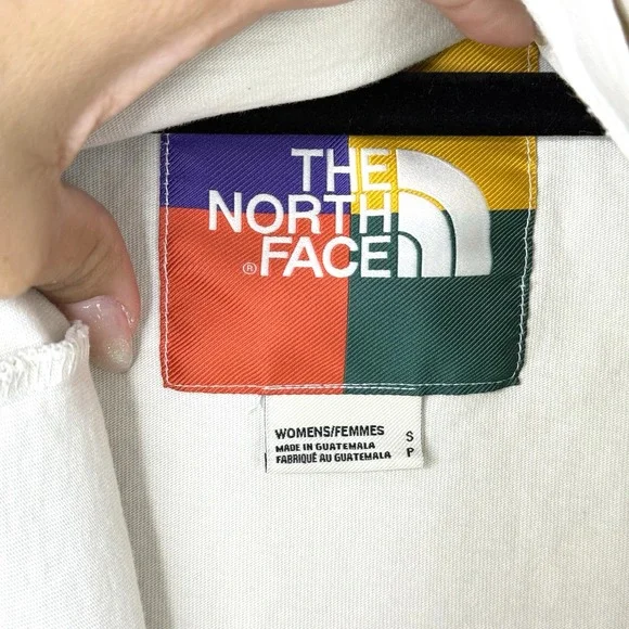 The North Face Women's S Cream Cropped Tee Multicolor Graphic Logo F21 Cotton - Picture 4 of 8